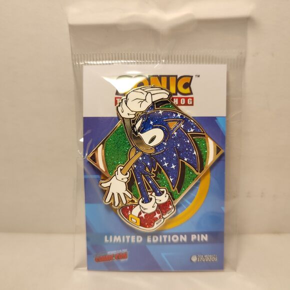 Sonic The Hedgehog & Shadow Limited Edition Sparkle Series Enamel Pins Set Of 2 - Picture 3 of 4